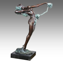 Tänzer Figur Statue Grape Lady Bronze Skulptur TPE-521
